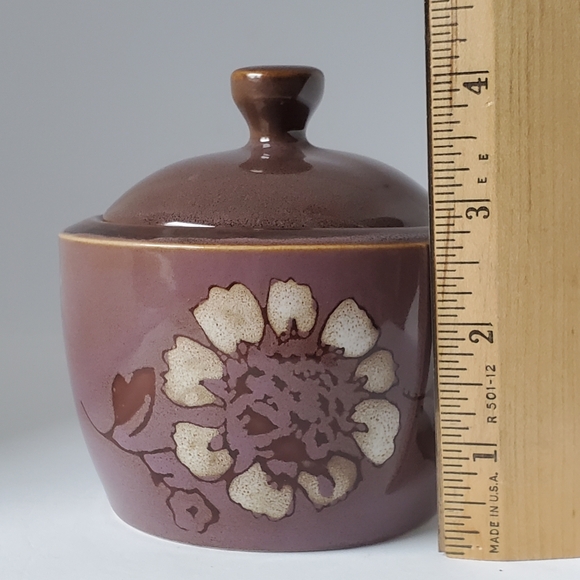 Stokes Reactive Flower Sugar Bowl with Lid Vintage Stoneware - Picture 9 of 10